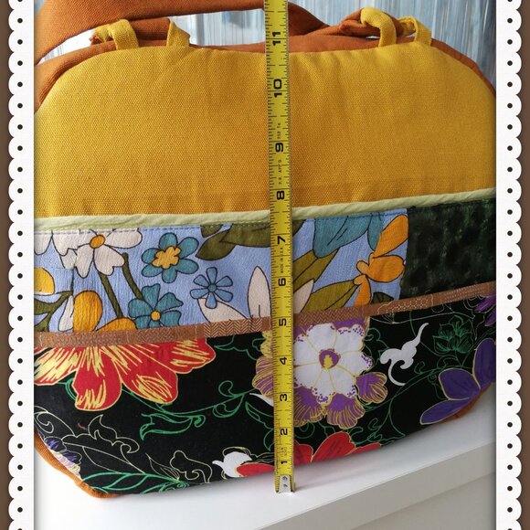 Crossbody Travel Bag for Women Canvas  Lightweight  Handmade Patchwork Design - Picture 8 of 12